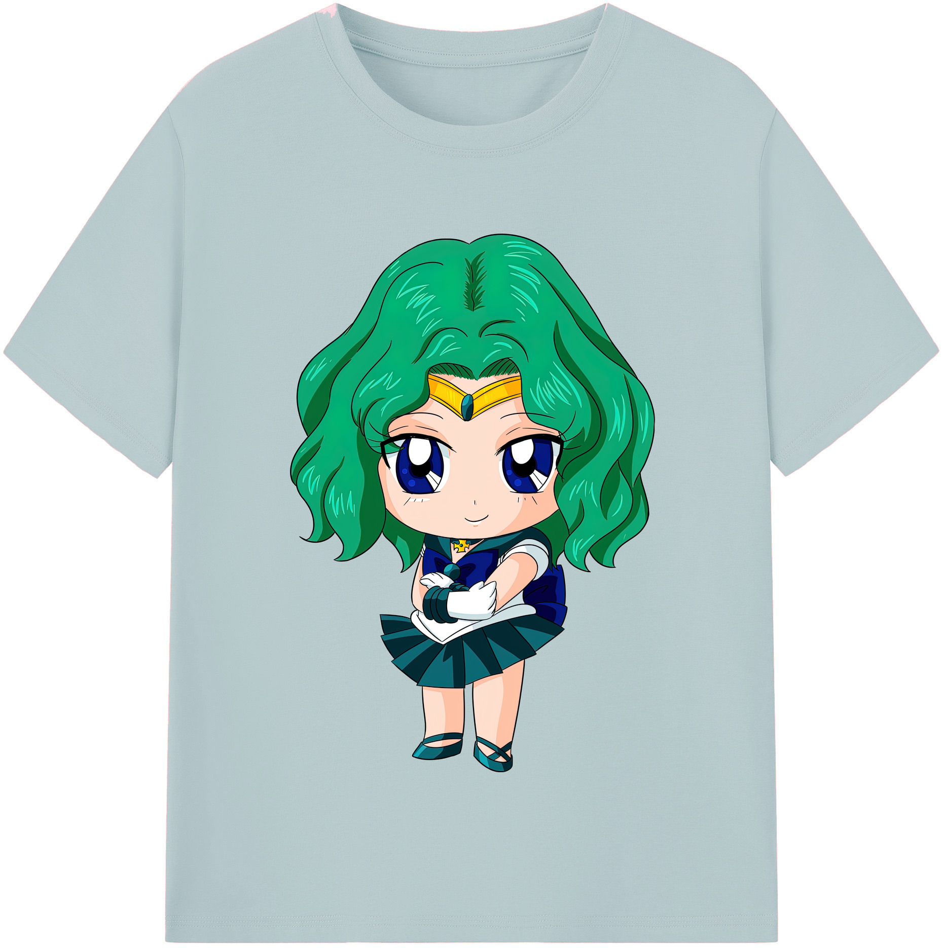 （画像用） 美少女戦士セーラームーン 海王 みちる（かいおう みちる） Sailor Moon Kaiou Michiru 綿100％半袖Tシャツ（フロントプリント）